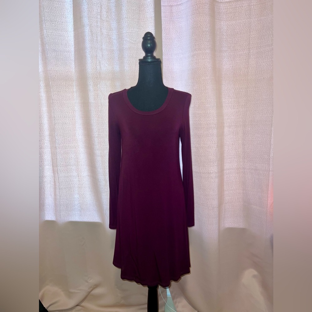 Amazon Plum Cotton Longsleeve Dress